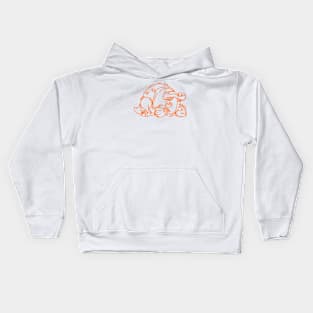 dino_017-orange Kids Hoodie